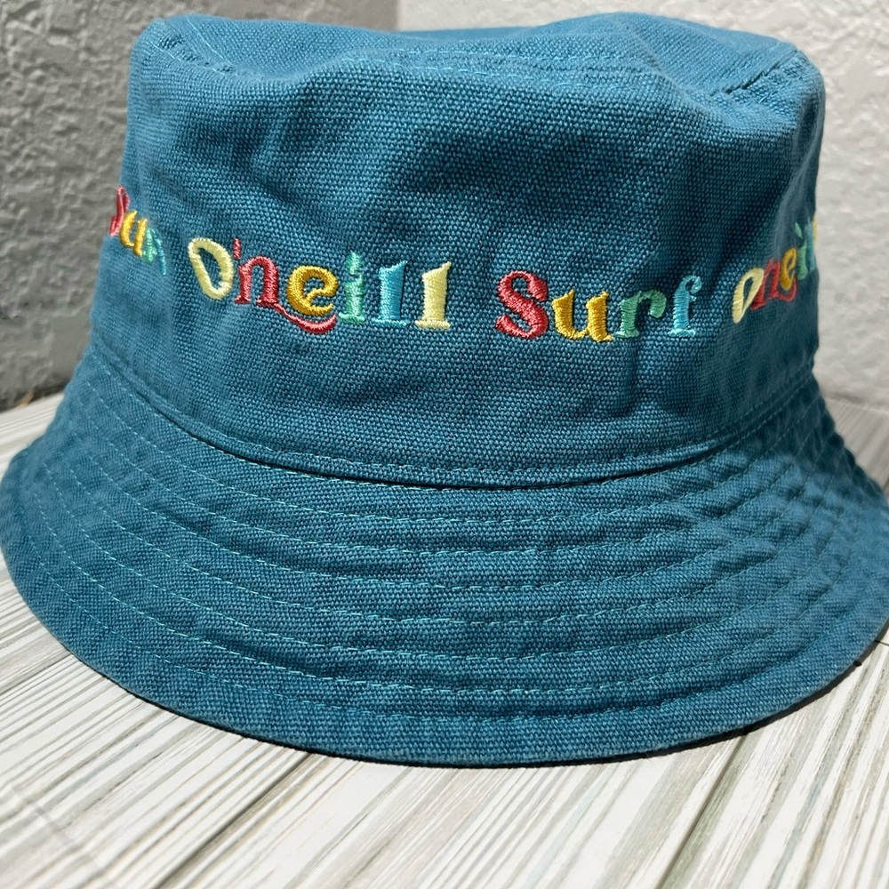 O'Neill surf women’s Bucket Hat‎ Multicolor Embroidery teal blue one size